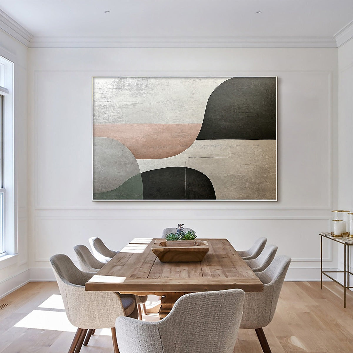 Earth Tone Abstract Wall Art | Organic Shapes Wall Painting #AA 100