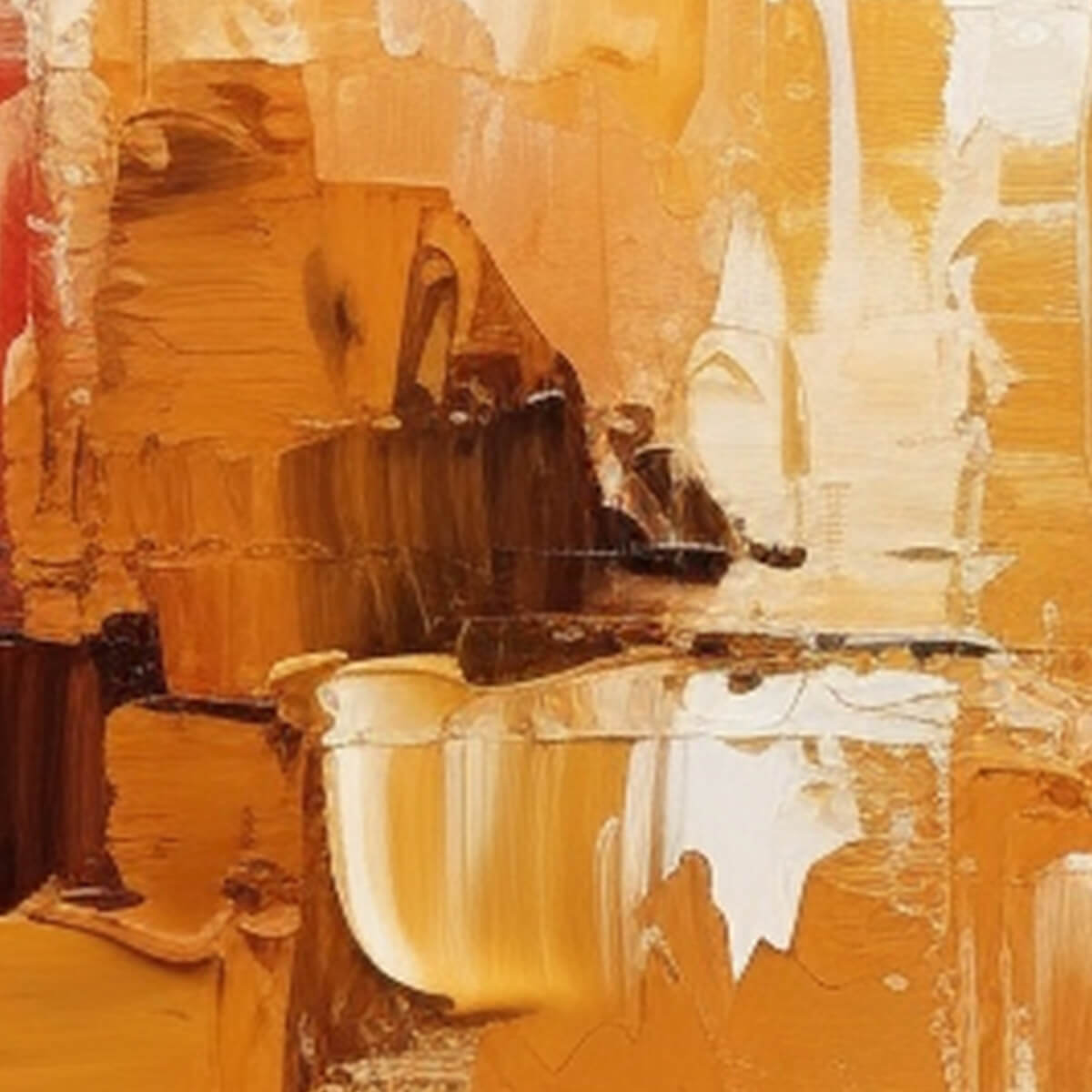 Modern Impressionist Cityscape | Textured Abstract Art #AA 086