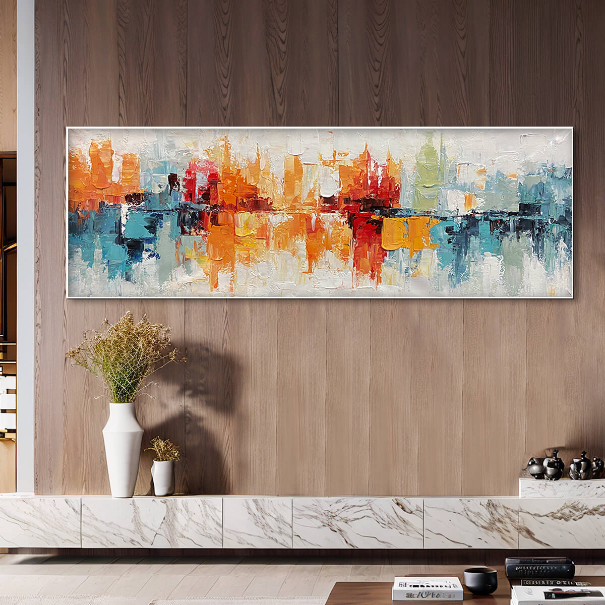 Modern Impressionist Cityscape | Textured Abstract Art #AA 086