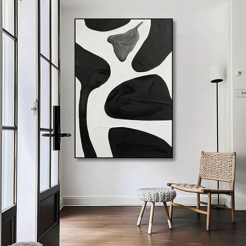 Wabi Sabi Wall Art | Textured Black & White Abstract #AA 161
