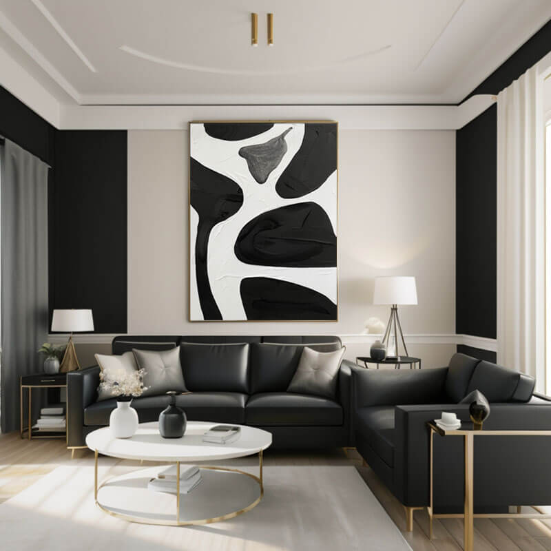 Wabi Sabi Wall Art | Textured Black & White Abstract #AA 161