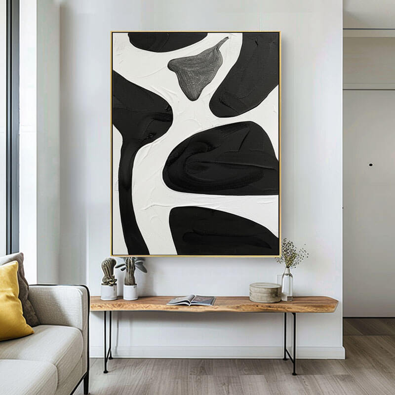 Wabi Sabi Wall Art | Textured Black & White Abstract #AA 161