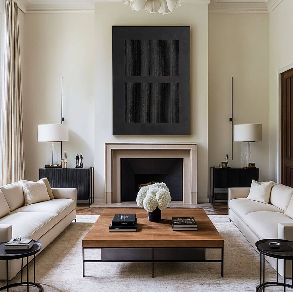 Textured 3D Black Abstract Art | Minimalist Plaster Painting #AA 162