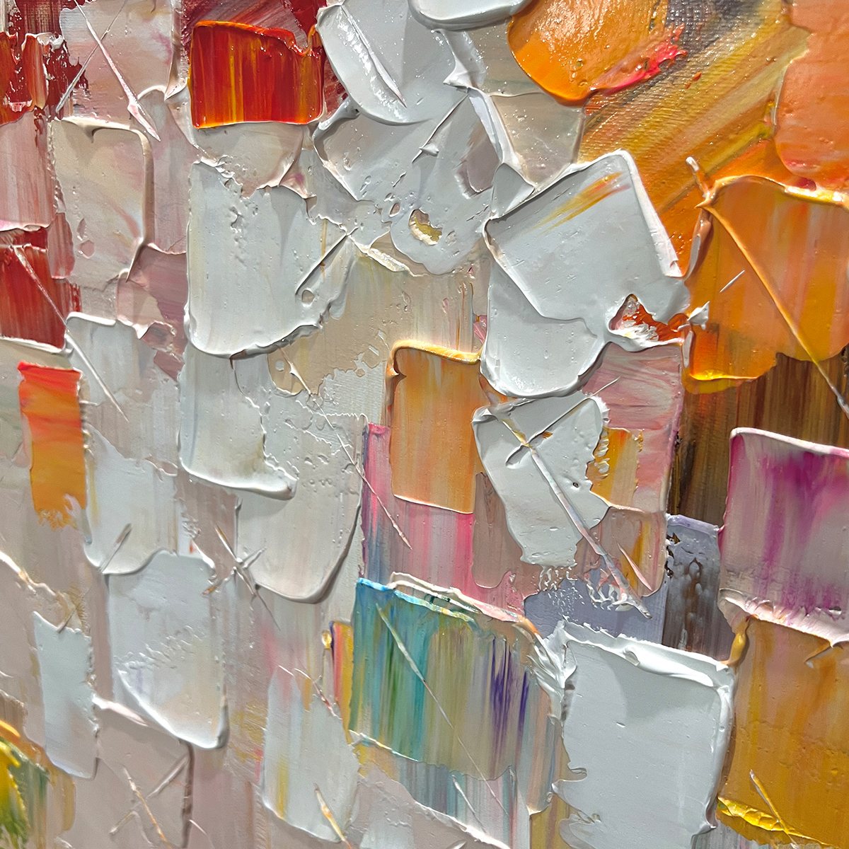 Abstract Mosaic Painting | Colorful Textured Wall Art #AA 173