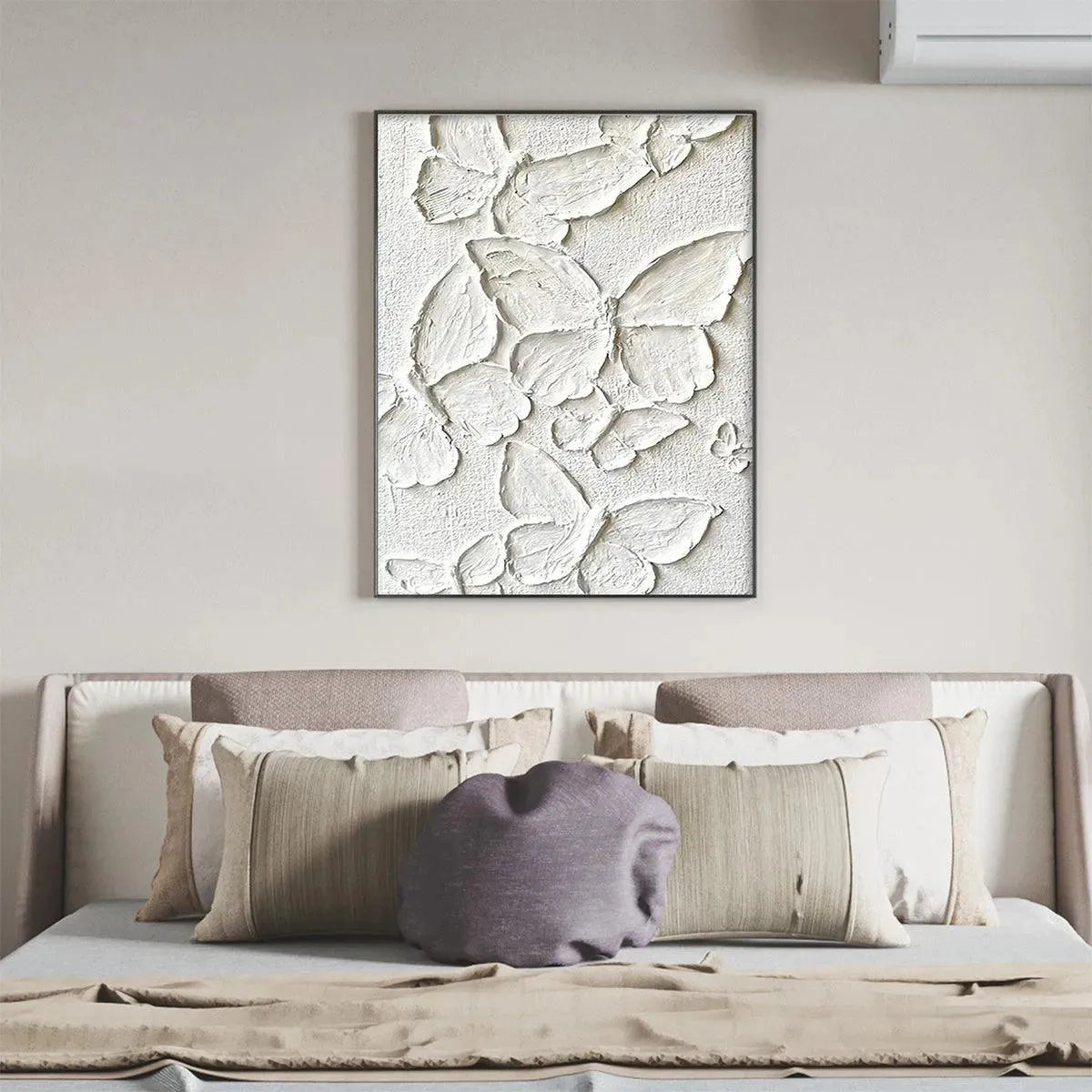 Textured 3D Butterfly Art | White Plaster Modern Wall Decor #AA 103