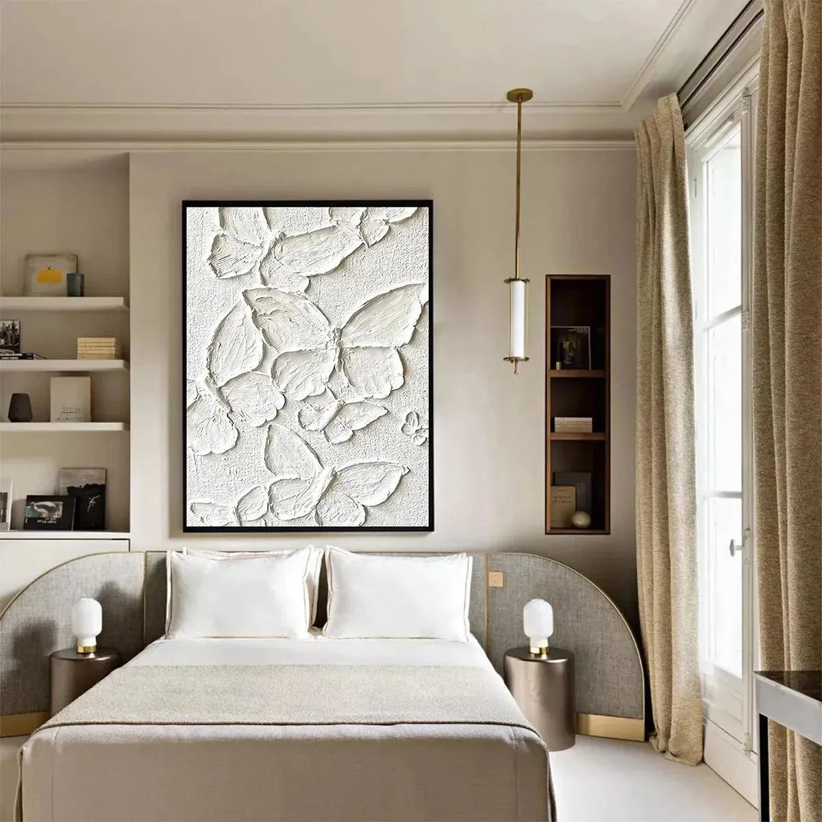 Textured 3D Butterfly Art | White Plaster Modern Wall Decor #AA 103