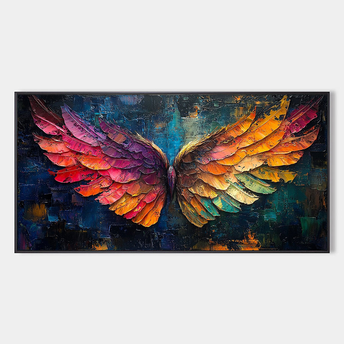 Colorful Angel Wings Painting | Vibrant Abstract Wall Art #AA 181