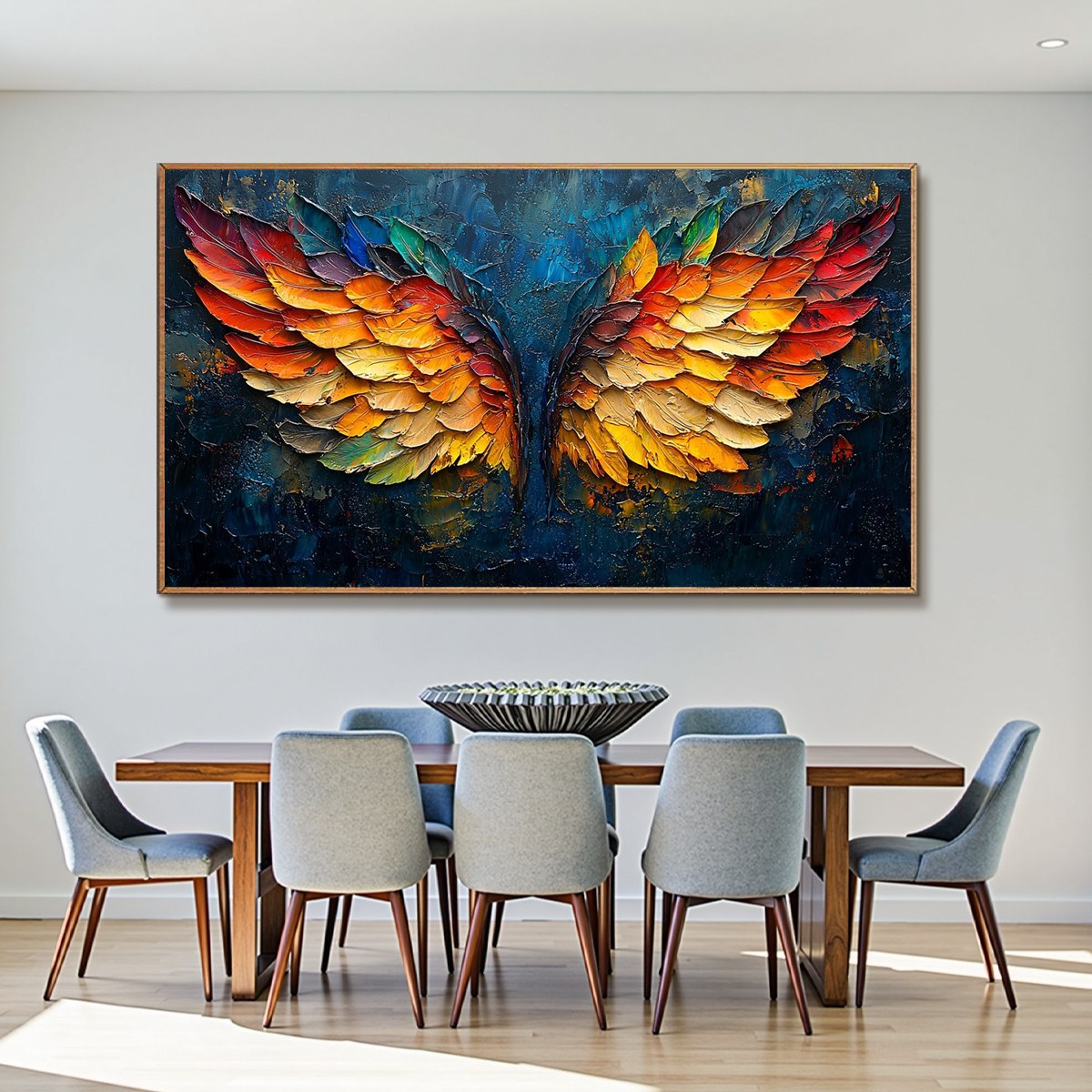 Abstract Phoenix Wings Painting | Fire and Ice Textured Art #AA 182