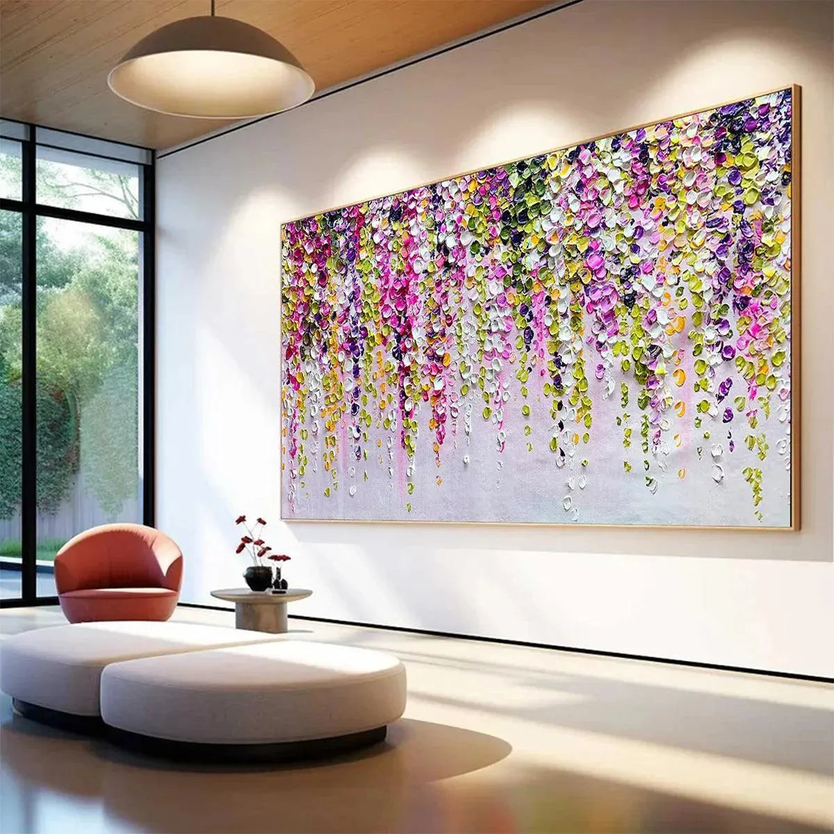 Textured 3D Wisteria Painting | Colorful Impasto Floral Art #AA 183