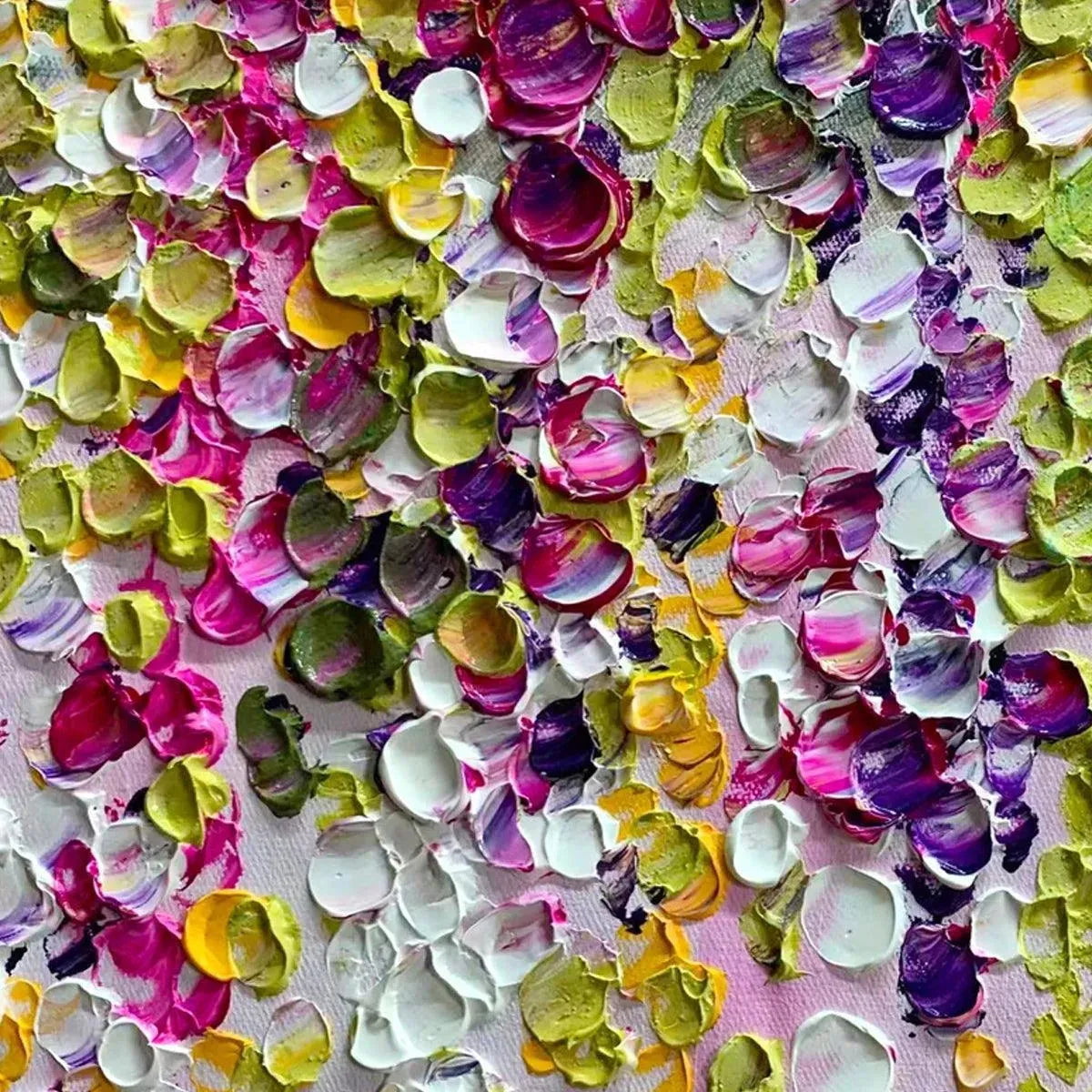 Textured 3D Wisteria Painting | Colorful Impasto Floral Art #AA 183