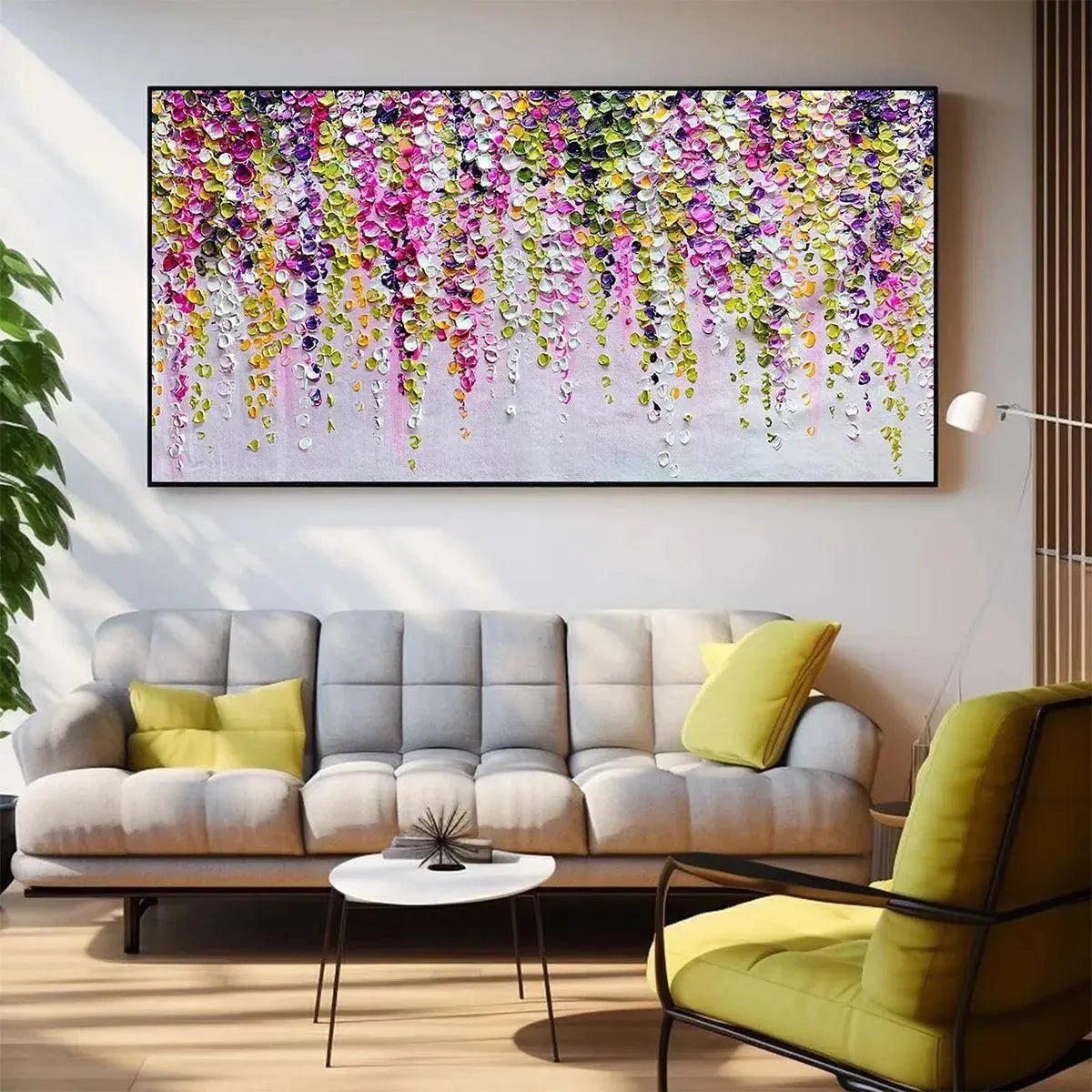 Textured 3D Wisteria Painting | Colorful Impasto Floral Art #AA 183