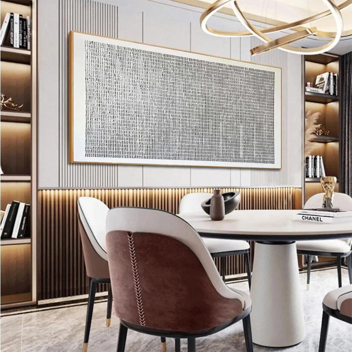 Combed Plaster Art Canvas | Modern Textured White Painting #AA 107