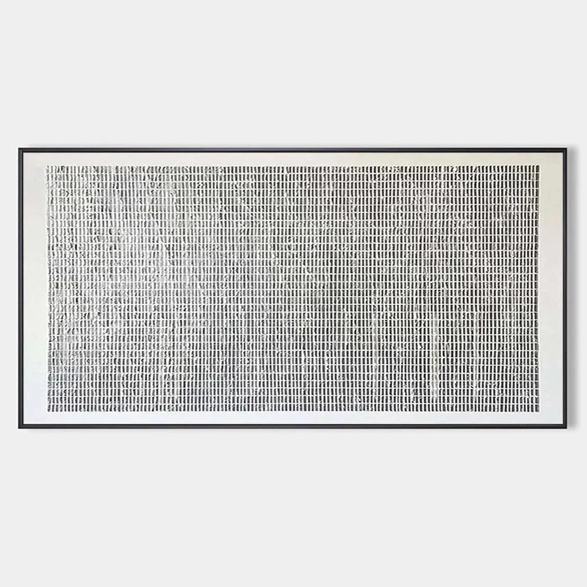 Combed Plaster Art Canvas | Modern Textured White Painting #AA 107