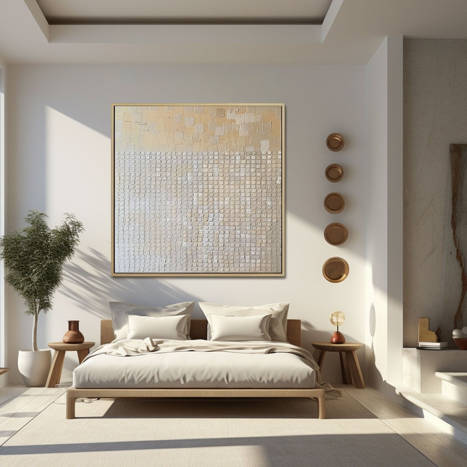 Wabi Sabi Wall Art | Oversized Minimalist Plaster Style Canvas #TC 239