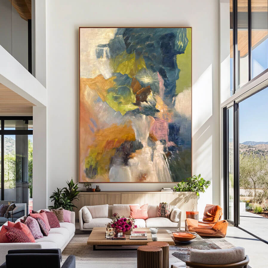 Large Colorful Abstract Painting | Modern Wall Art for Living Room #AA 020