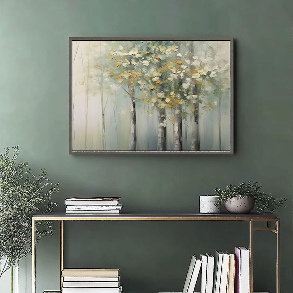 Abstract Birch Tree Forest Painting | Modern Landscape Wall Art #AA 023