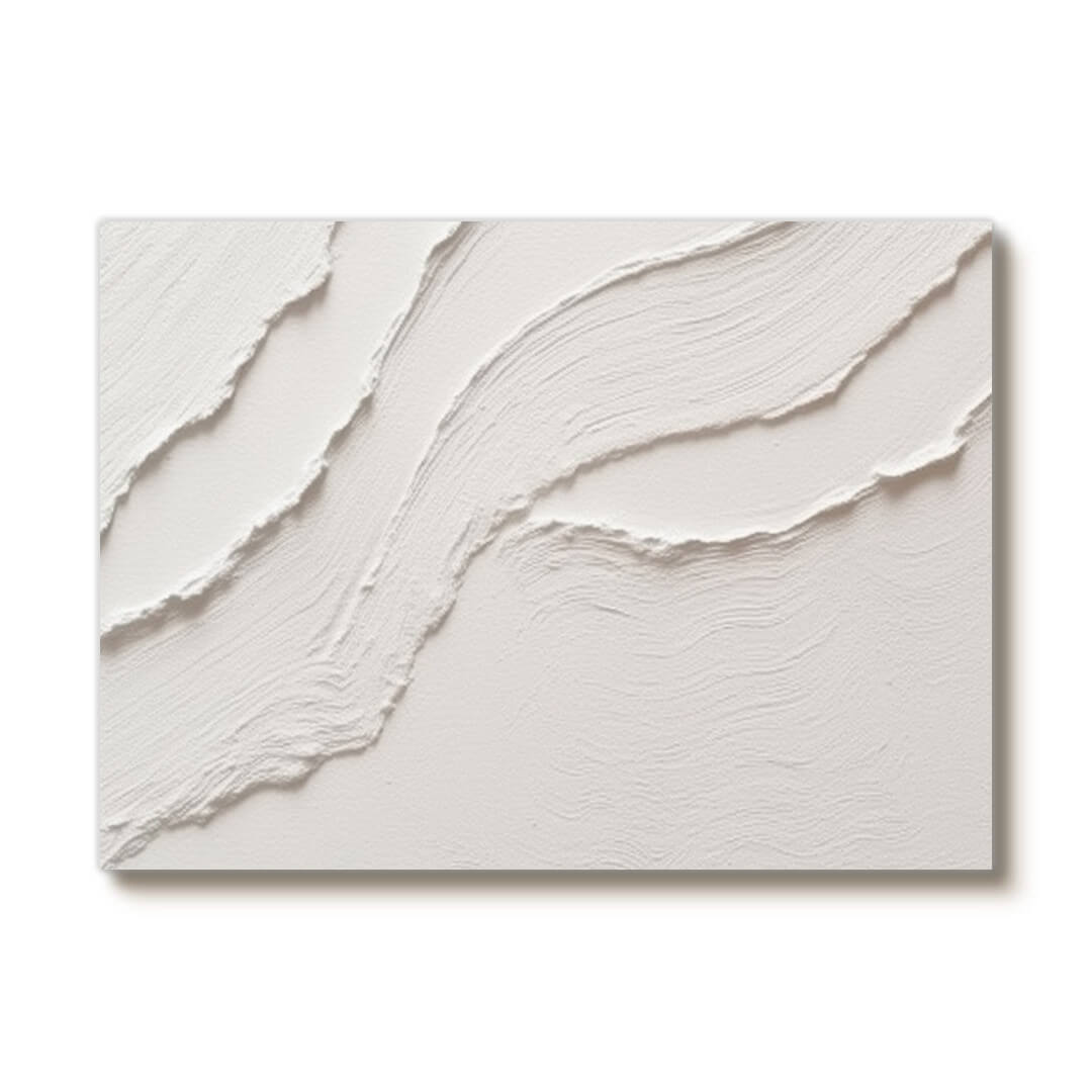 Abstract Topographic Map Art | Minimalist White Painting #AA 242