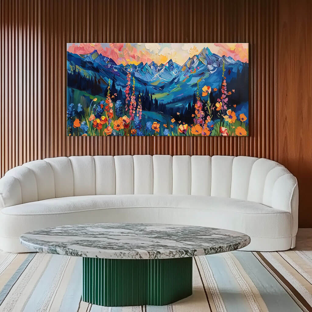 Colorful Mountain Landscape Art | Textured Wall Painting #AA 021