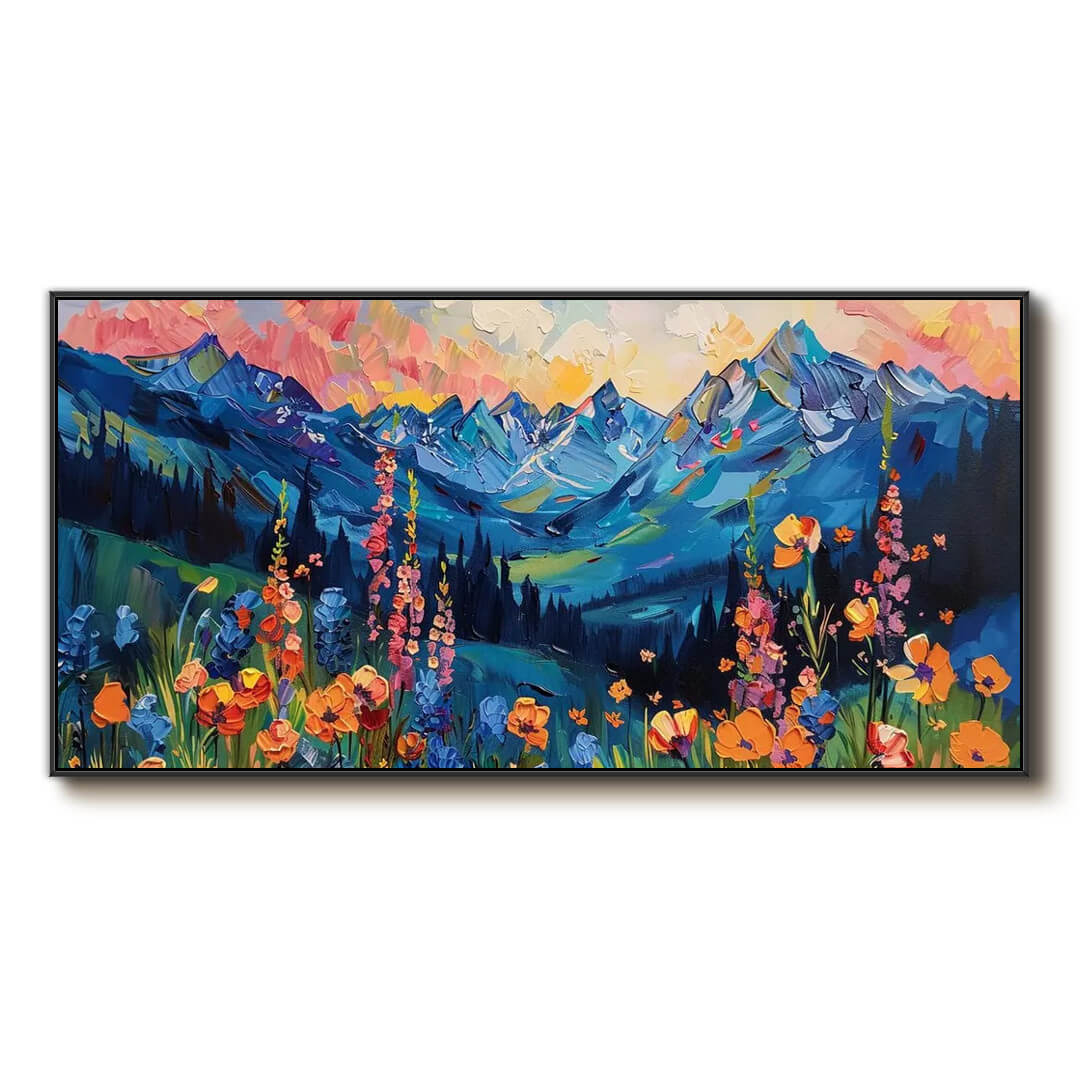 Colorful Mountain Landscape Art | Textured Wall Painting #AA 021