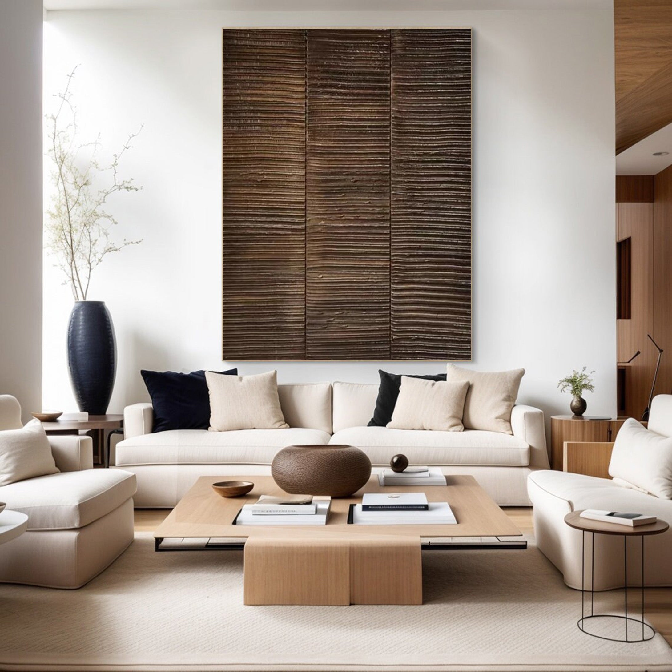 Large Rustic Panel Wall Art | Wabi-Sabi Inspired Textured Decor #JJ 065