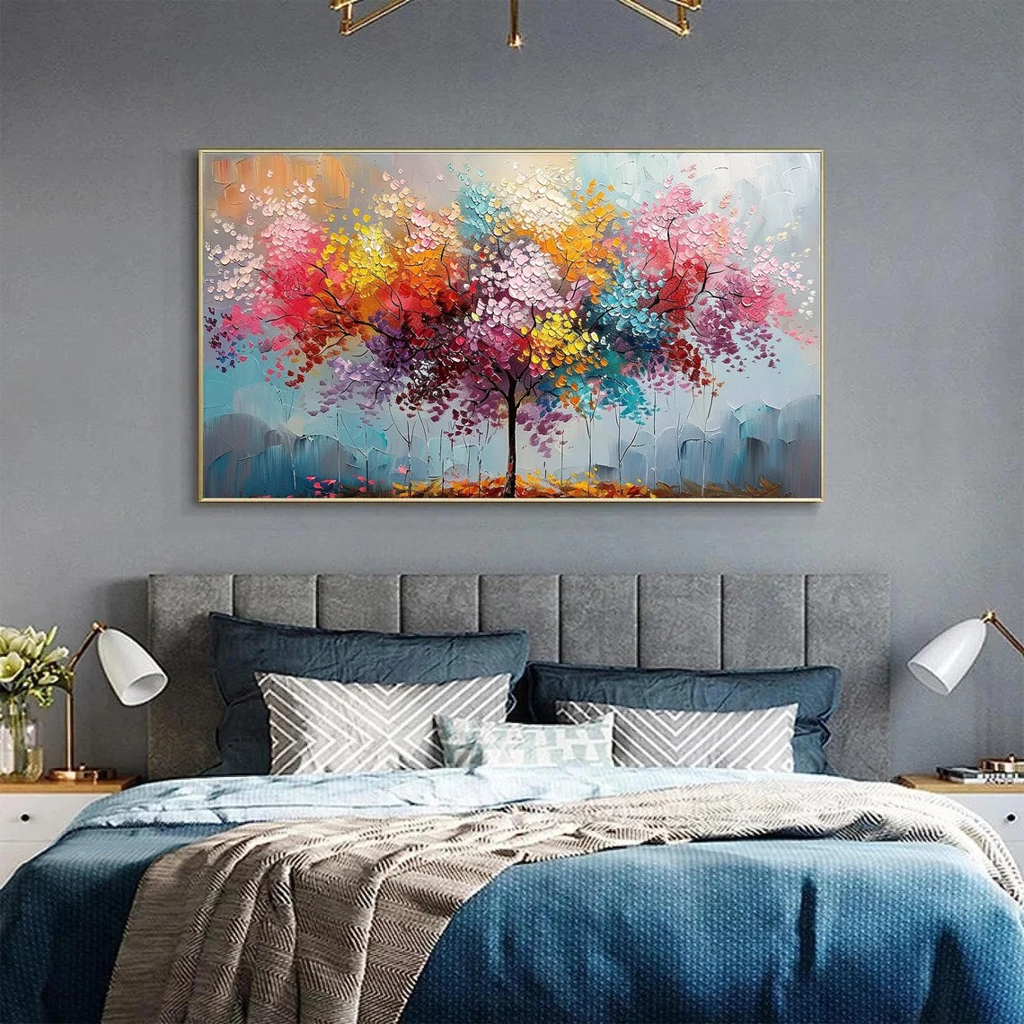 Joyful Blossom Tree Abstract - Vibrant Colorful Art #JJ 040