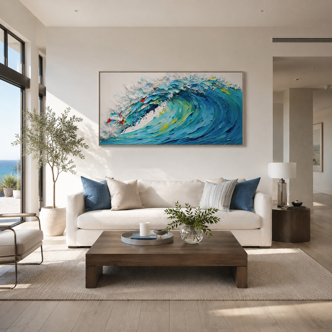 Azure Crest – Colorful Ocean Wave Wall Art