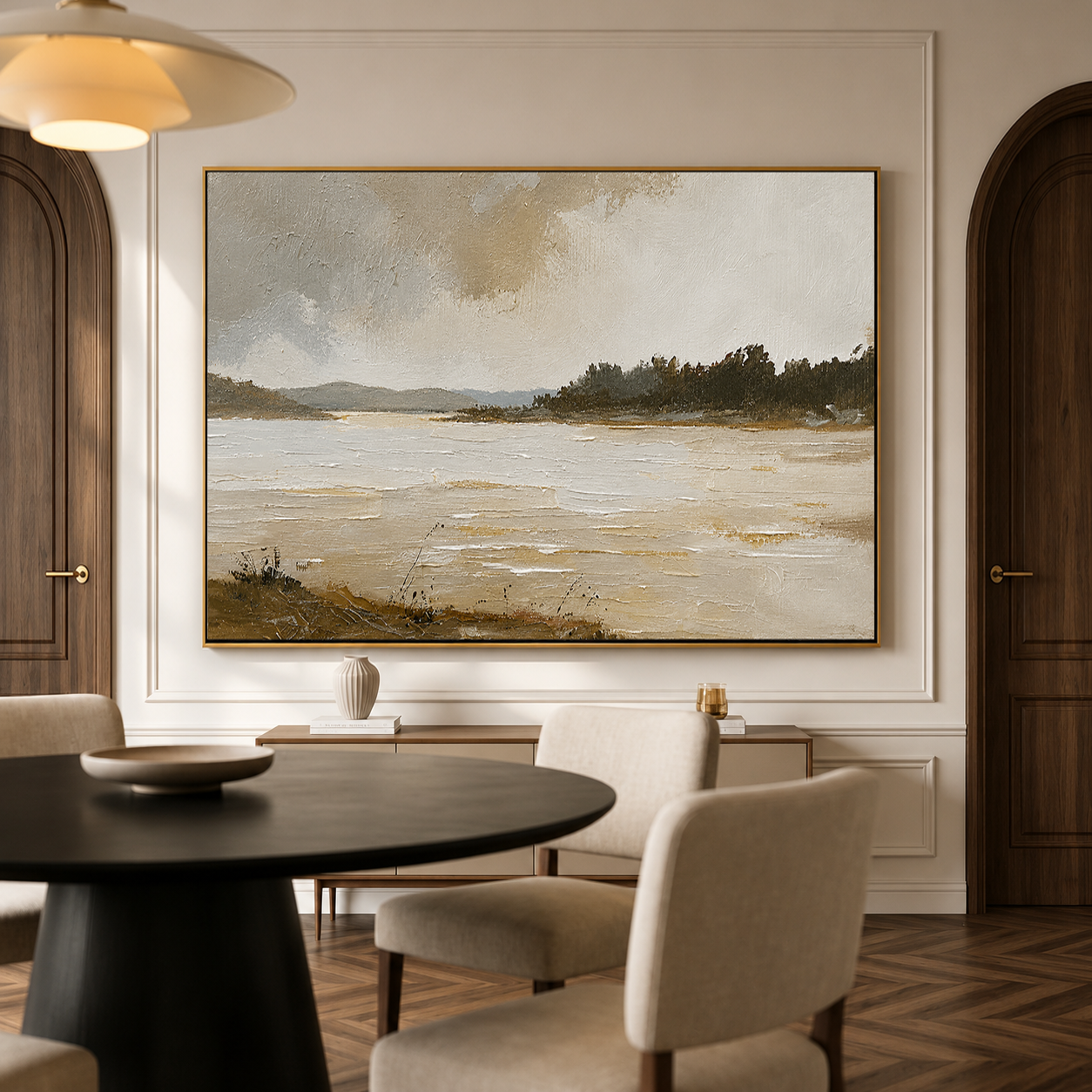 Quiet Shore – Neutral Coastal Landscape Minimalist Wall Art