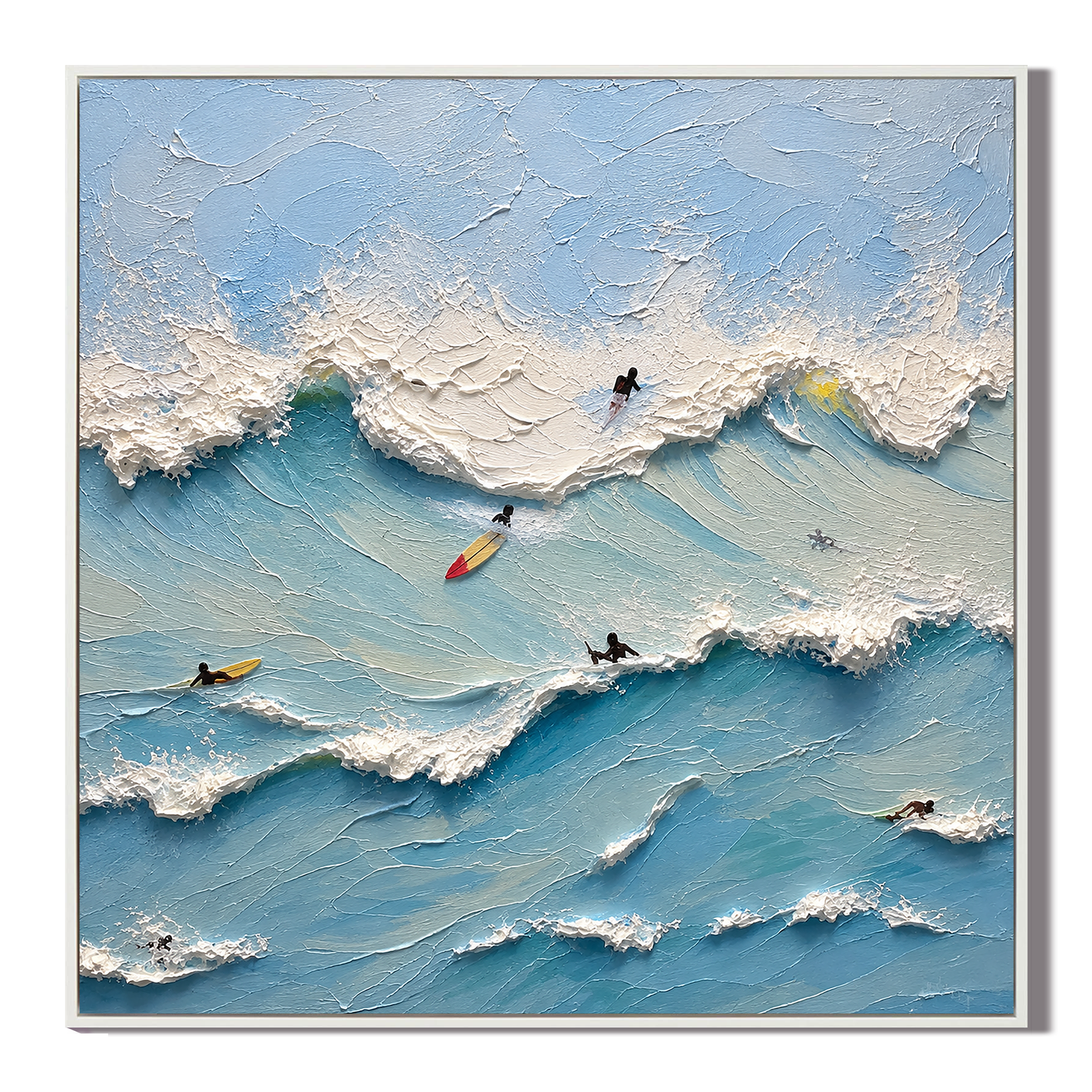 Blue Horizon – Textured Coastal Surf Wall Art | Hand Painted Ocean Canvas