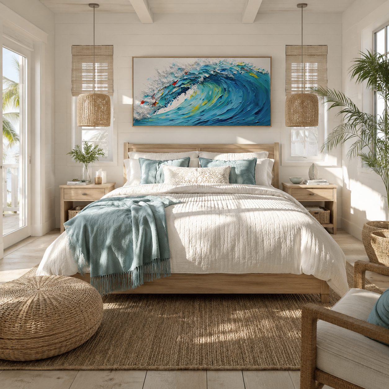 Azure Crest – Colorful Ocean Wave Wall Art