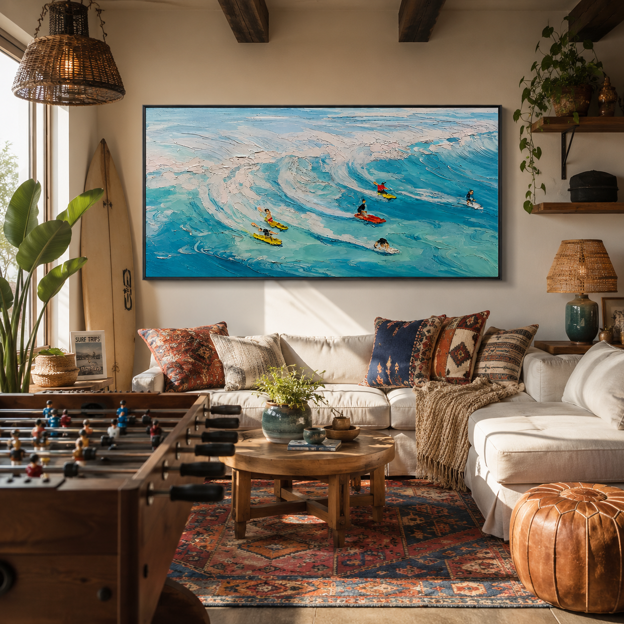 Surf Riders – Coastal Beach Colorful Wall Art