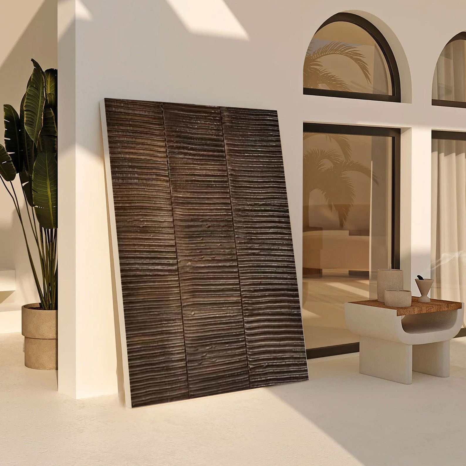 Large Rustic Panel Wall Art | Wabi-Sabi Inspired Textured Decor #JJ 065