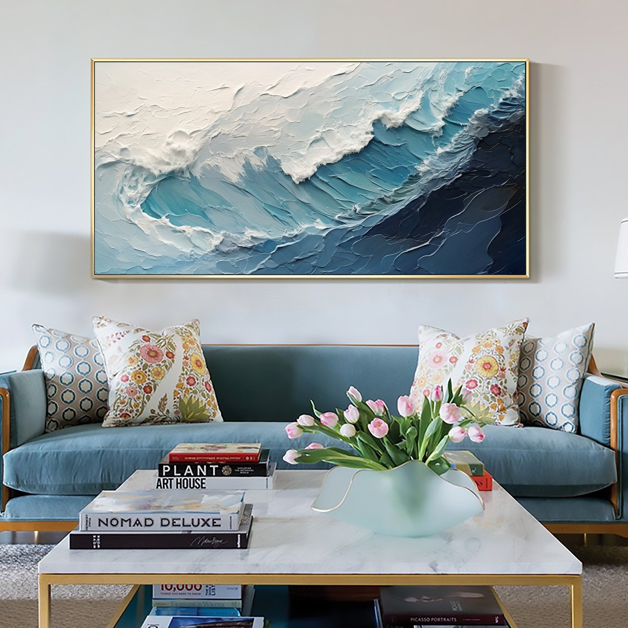 Original Textured Seascape Painting | Large Coastal Wall Decor #ZZ 006