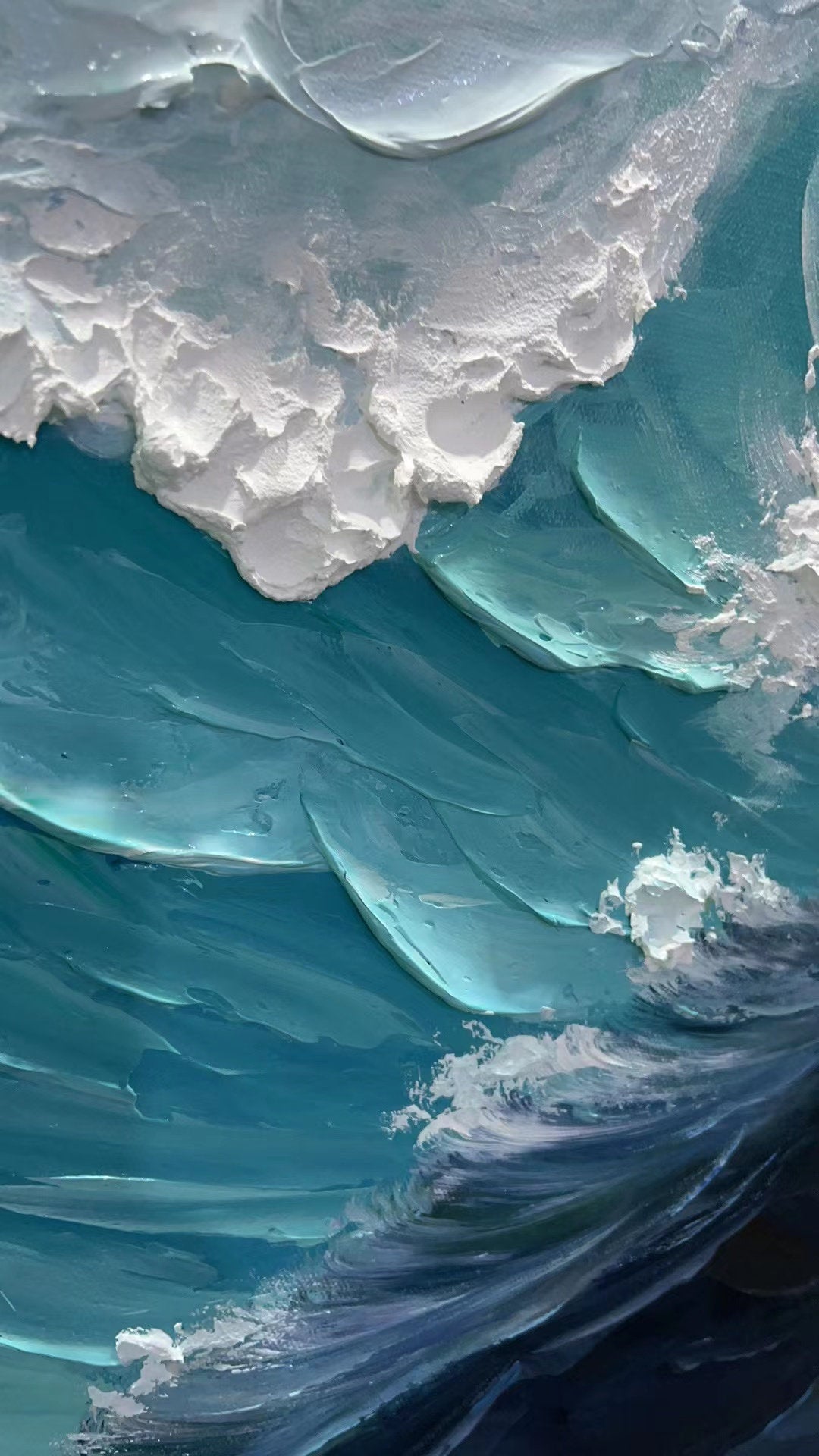 Original Textured Seascape Painting | Large Coastal Wall Decor #ZZ 006