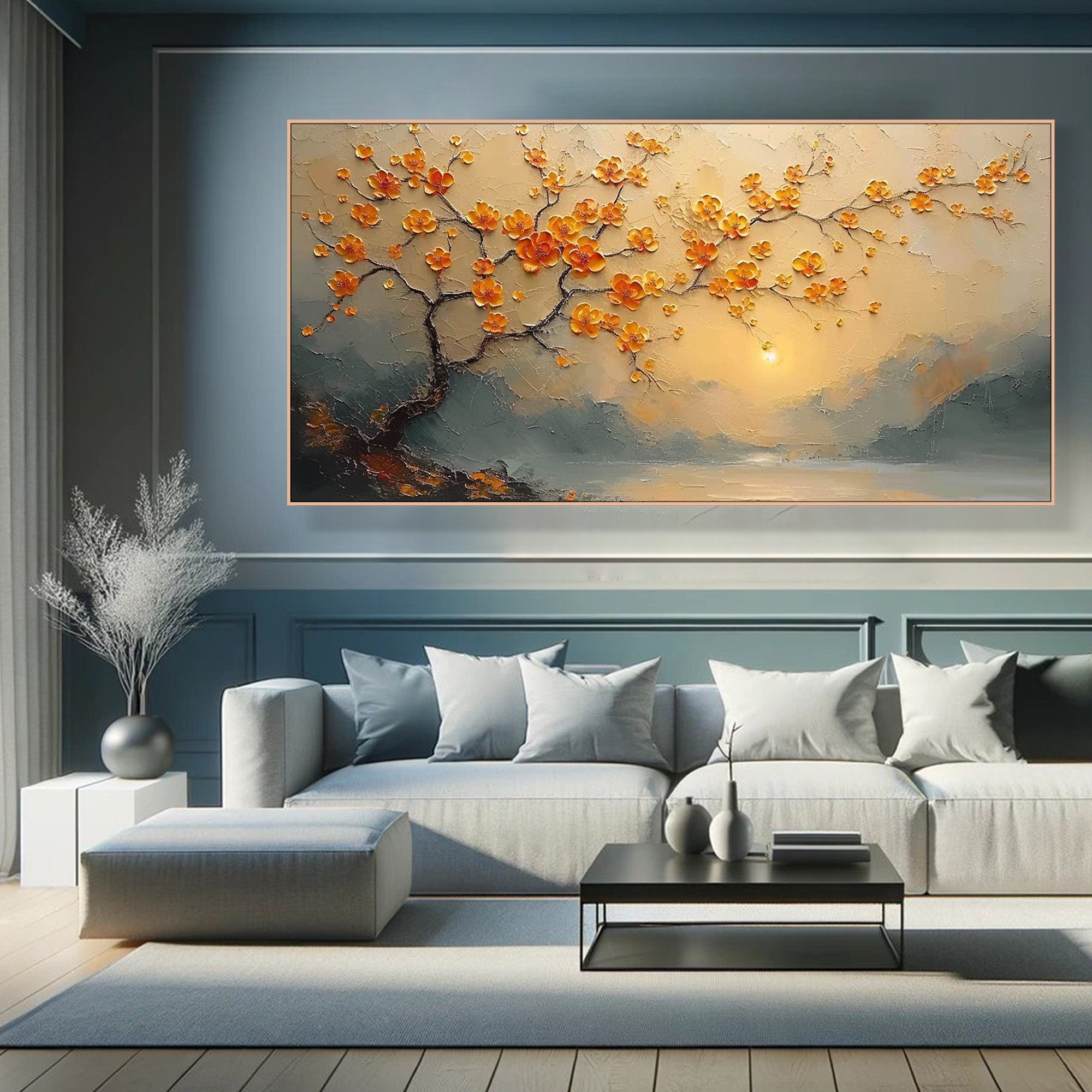 3D Blossom Tree Painting - Textured Floral Landscapet #TC 006