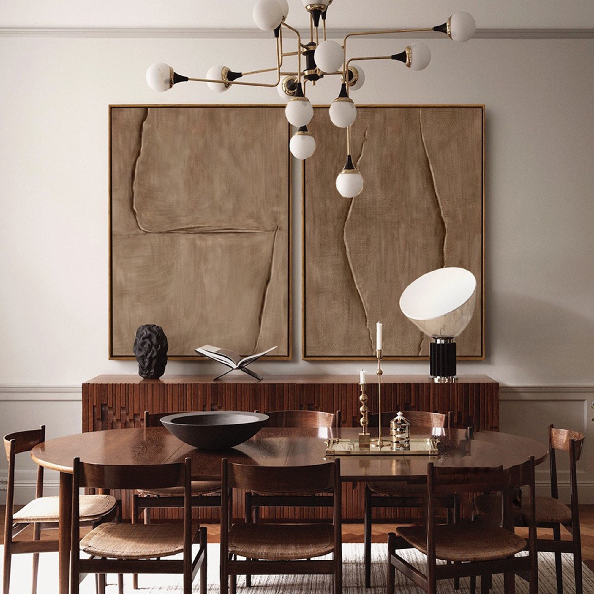 Modern 3D Texture Wabi Sabi Art | Beige Decor Set of 2 #TB 039