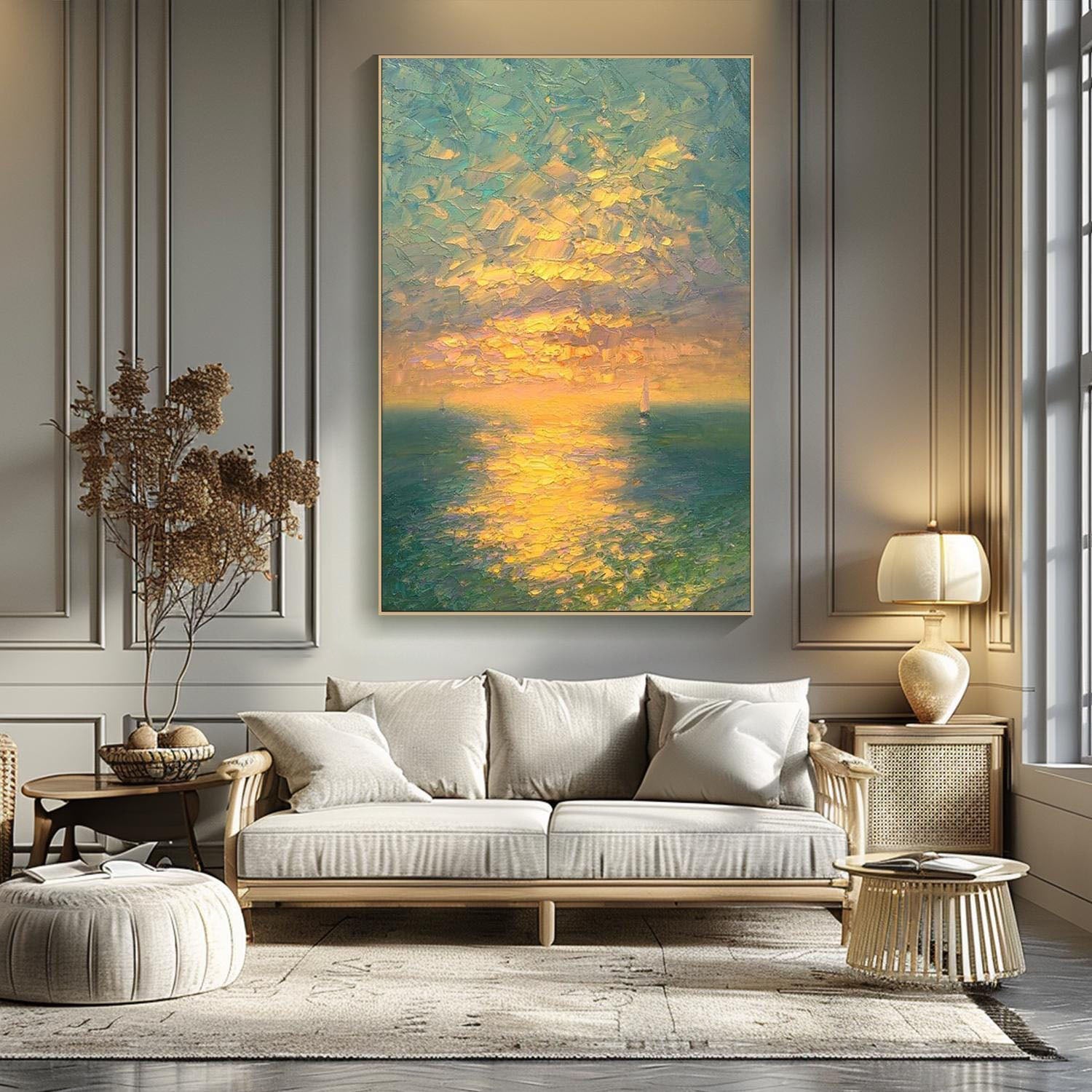 Unique Sunrise Seascape Art Wall Painting #TB 017