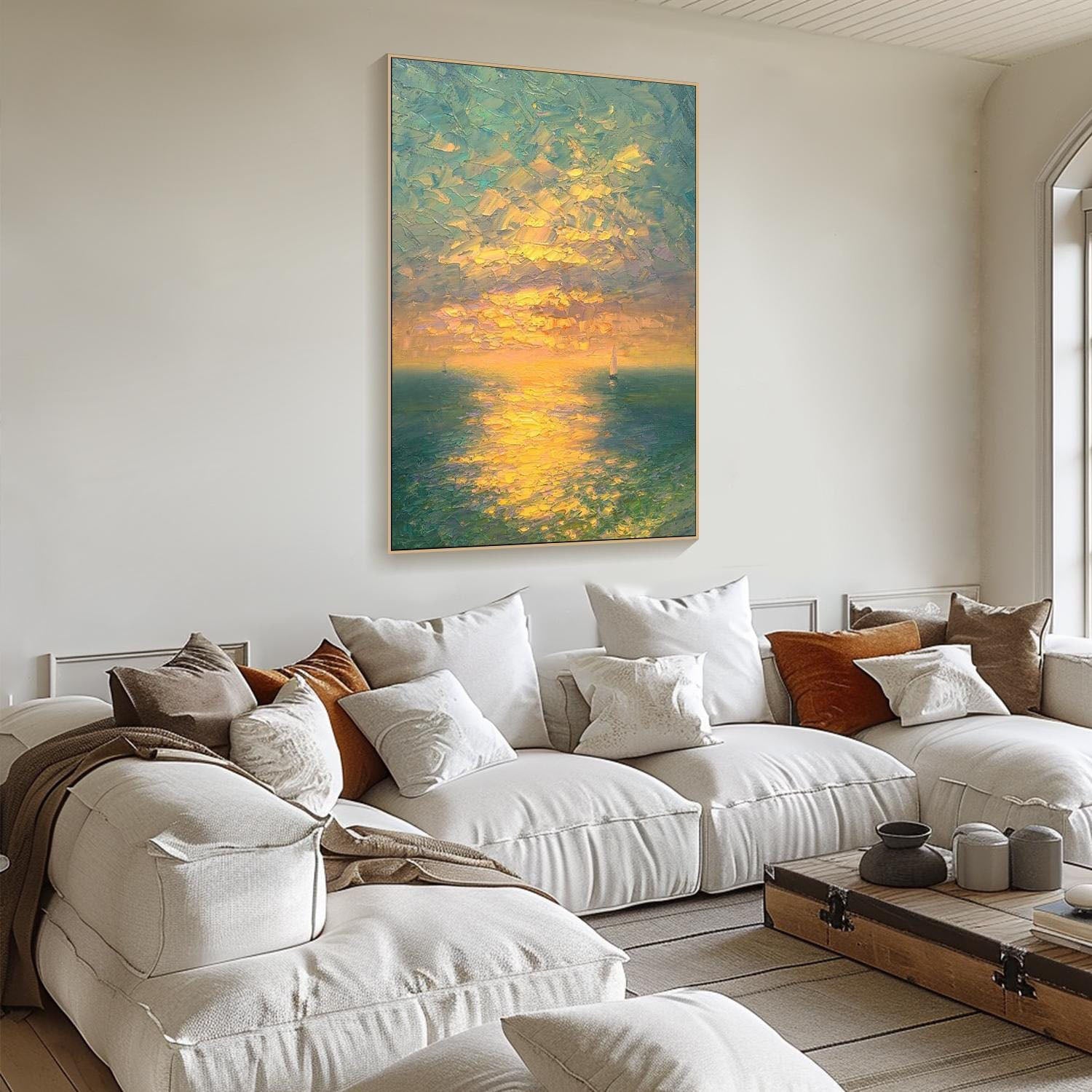 Unique Sunrise Seascape Art Wall Painting #TB 017