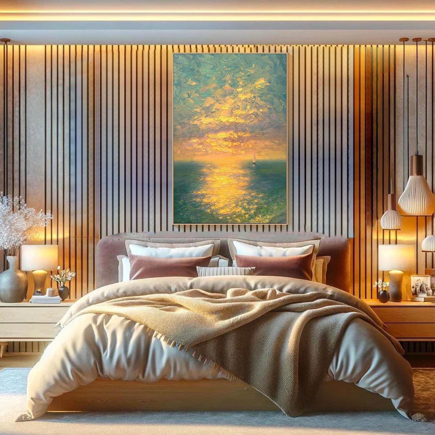Unique Sunrise Seascape Art Wall Painting #TB 017