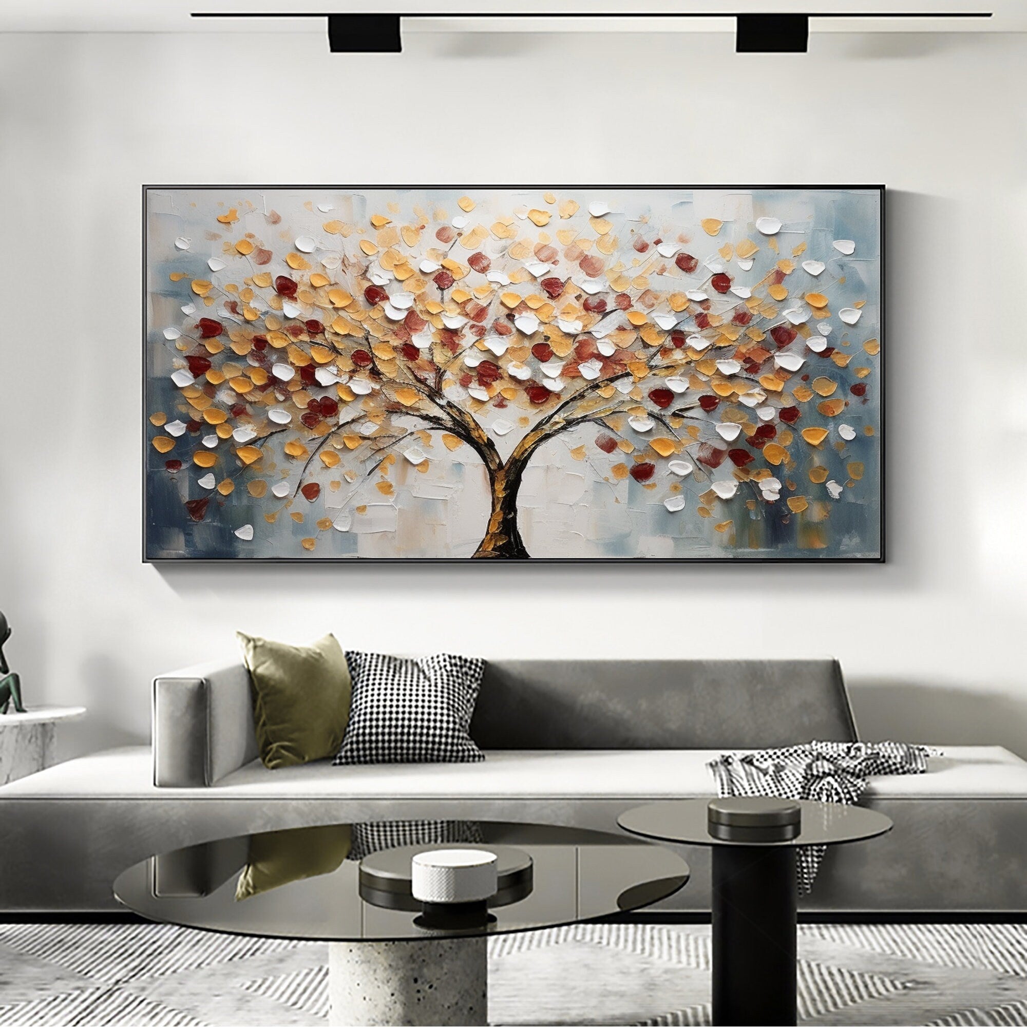 Tree of Life Wall Art | Large Textured Landscape Painting Canvas #ZZ 179