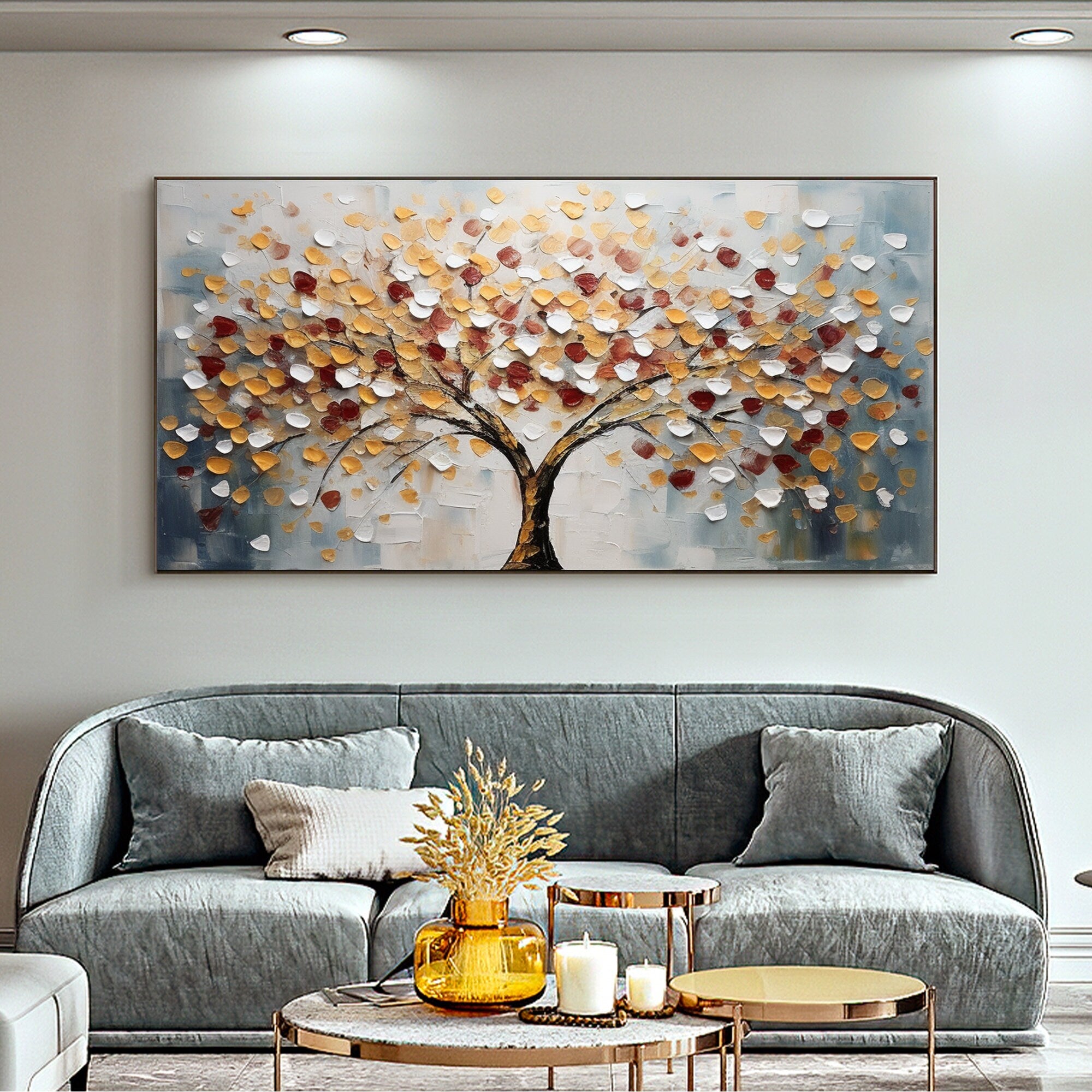 Tree of Life Wall Art | Large Textured Landscape Painting Canvas #ZZ 179