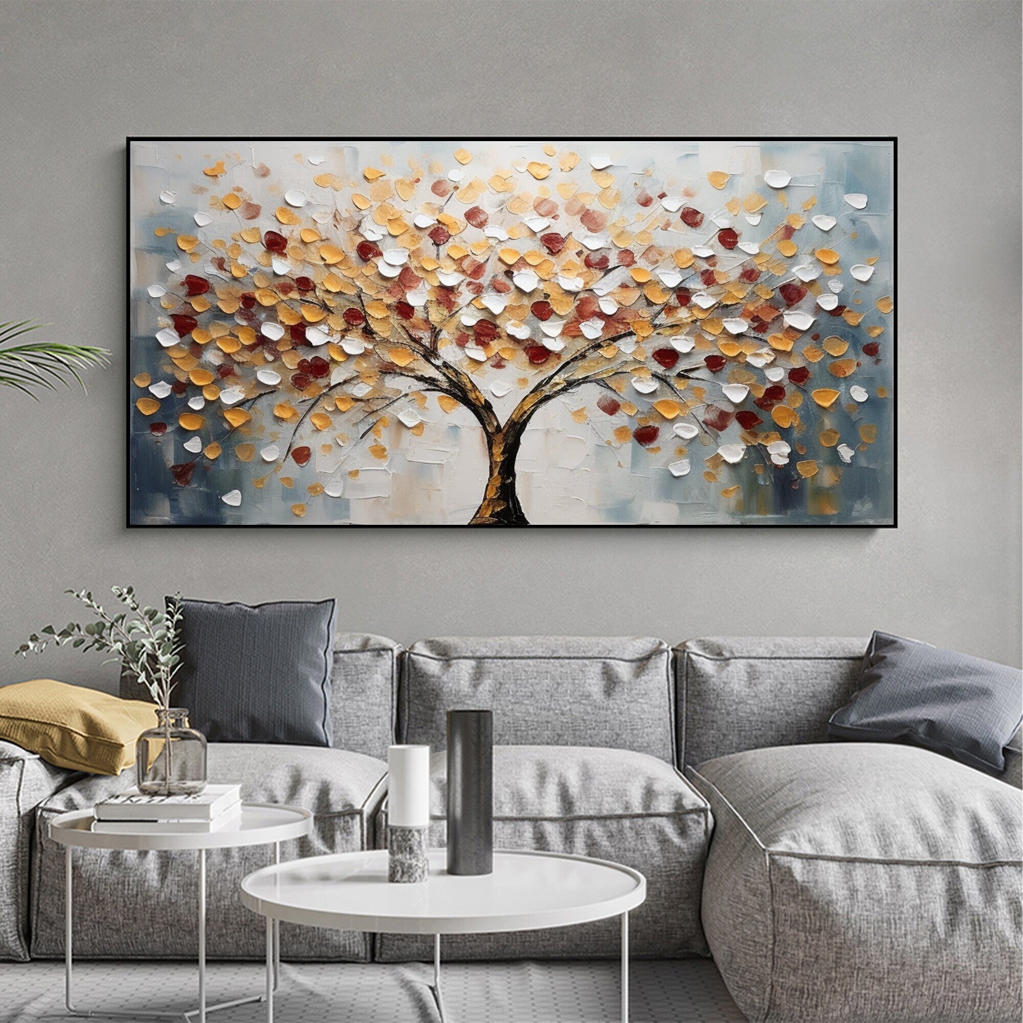 Tree of Life Wall Art | Large Textured Landscape Painting Canvas #ZZ 179