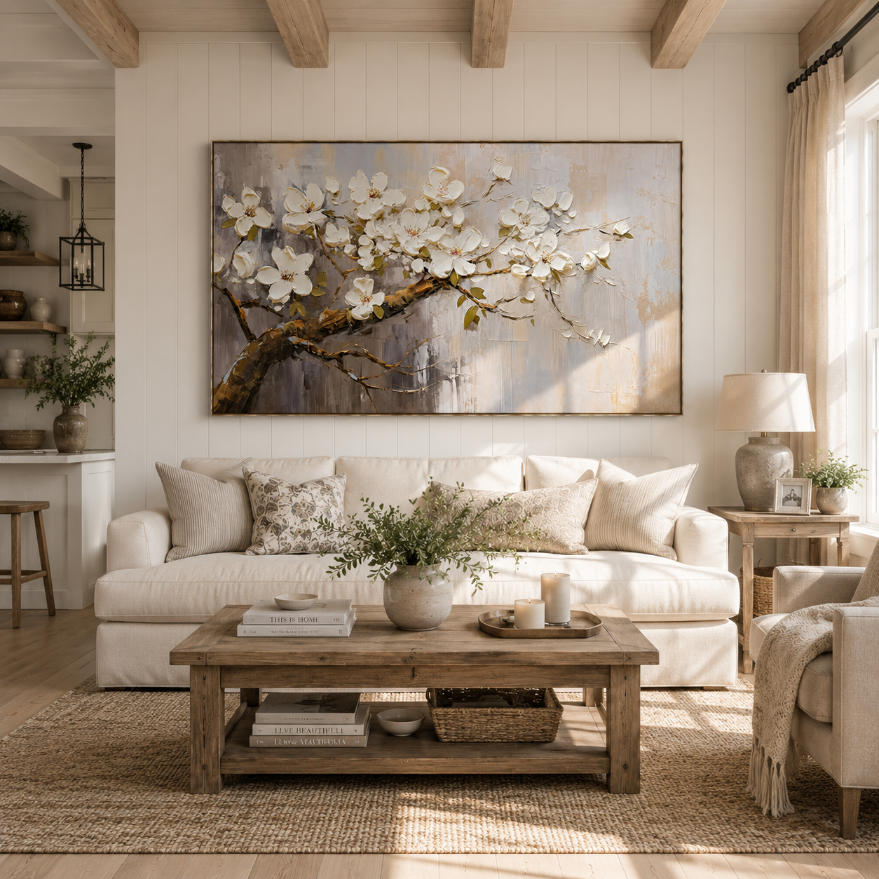Ivory Magnolia – Luxury Floral Wall Art for Elegant Modern Interiors