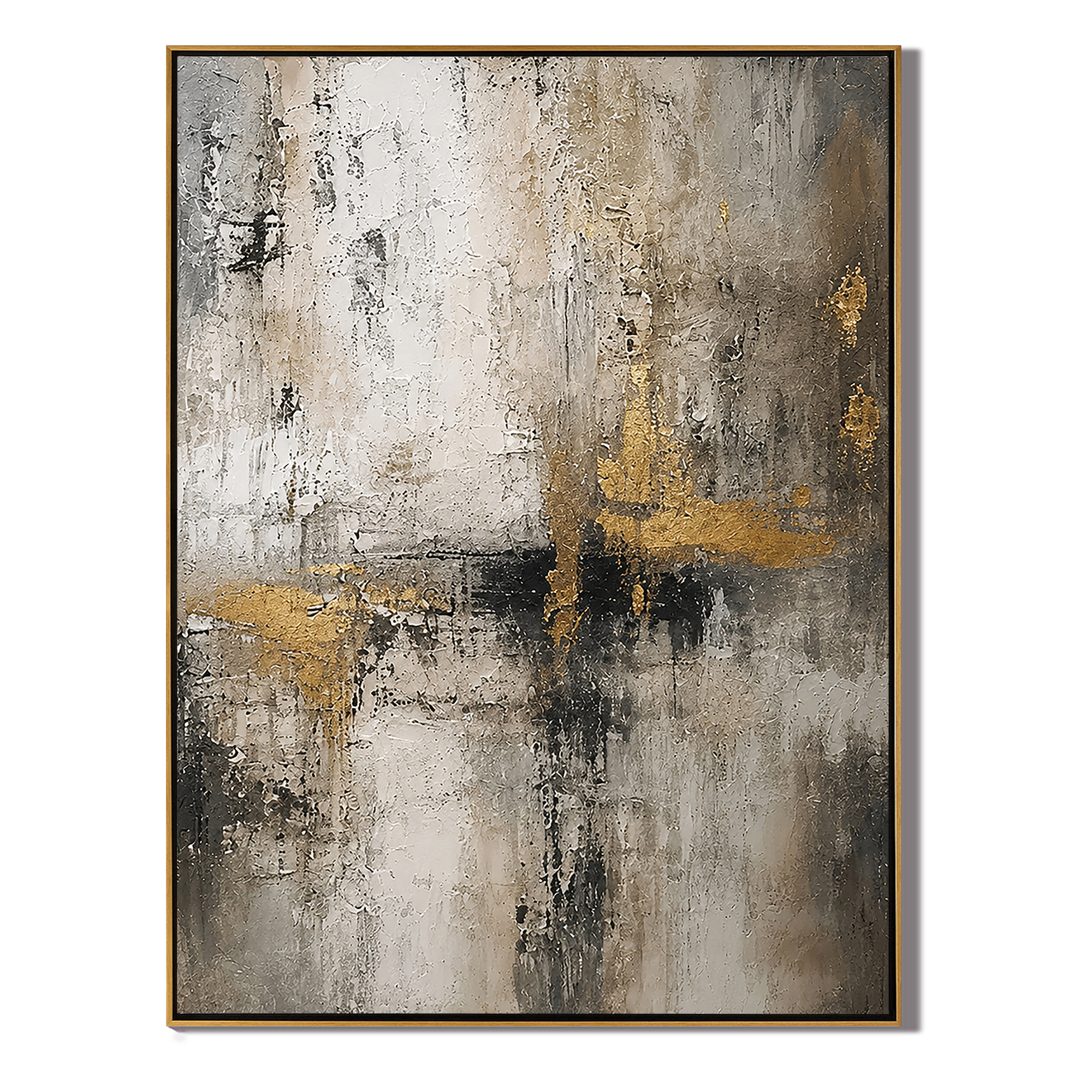Golden Echoes – Luxury Textured Abstract Wall Art