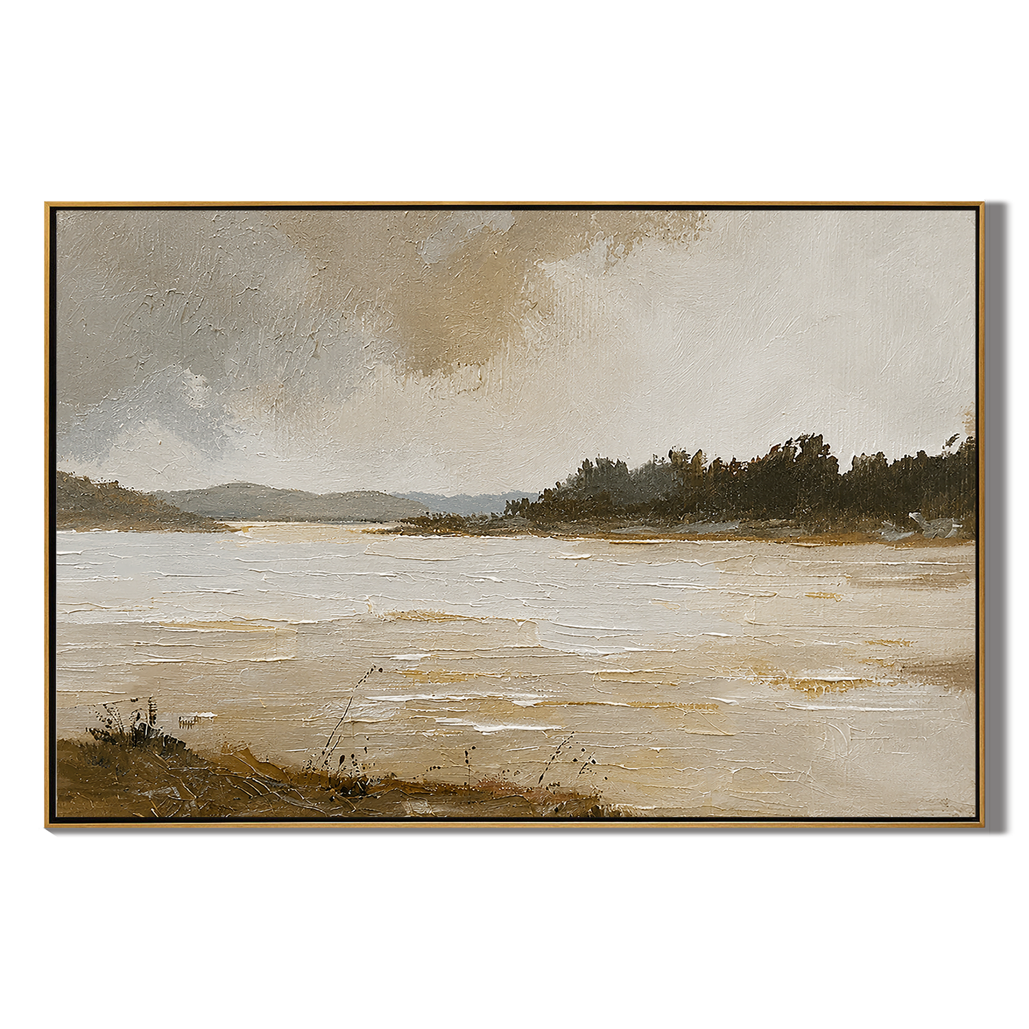 Quiet Shore – Neutral Coastal Landscape Minimalist Wall Art