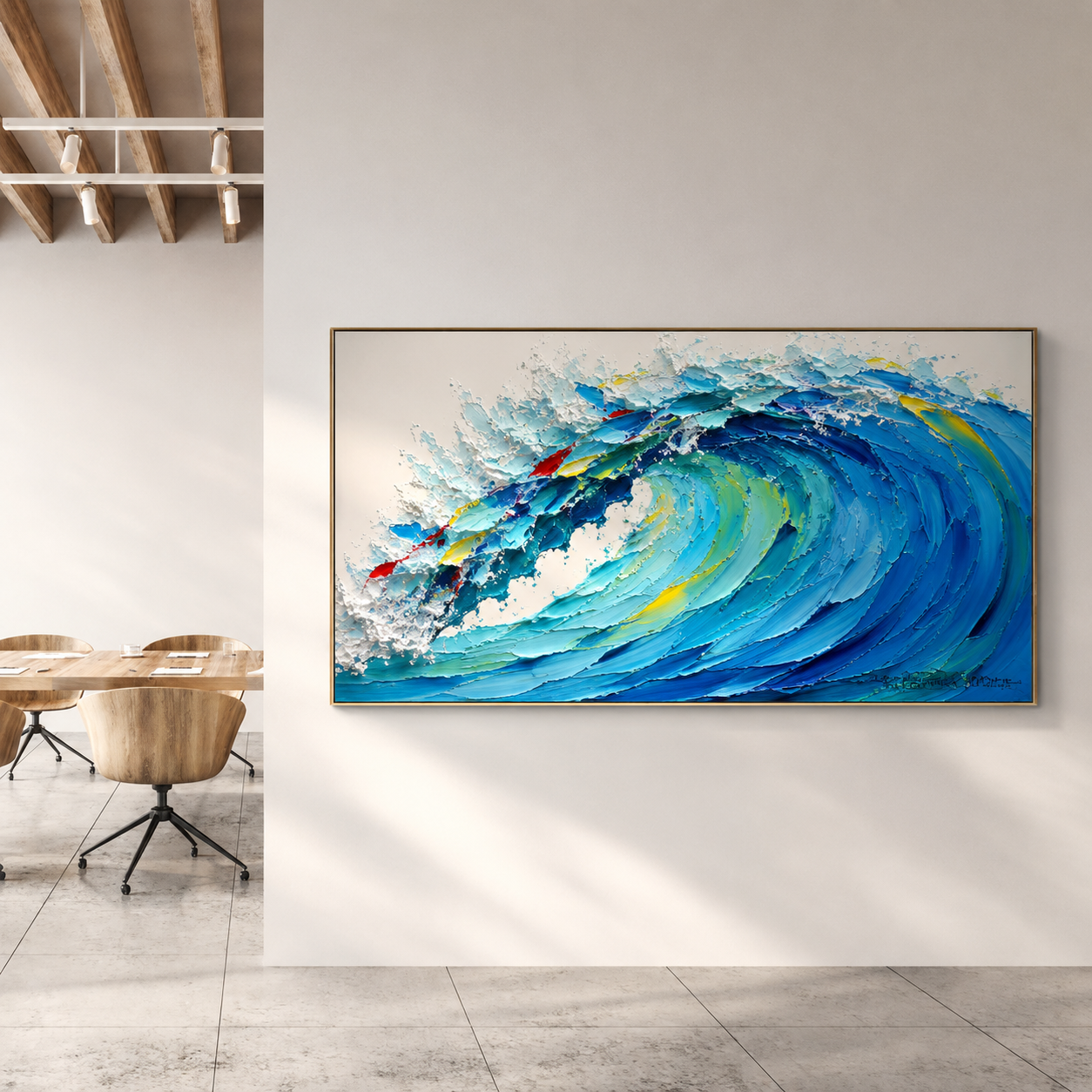 Azure Crest – Colorful Ocean Wave Wall Art