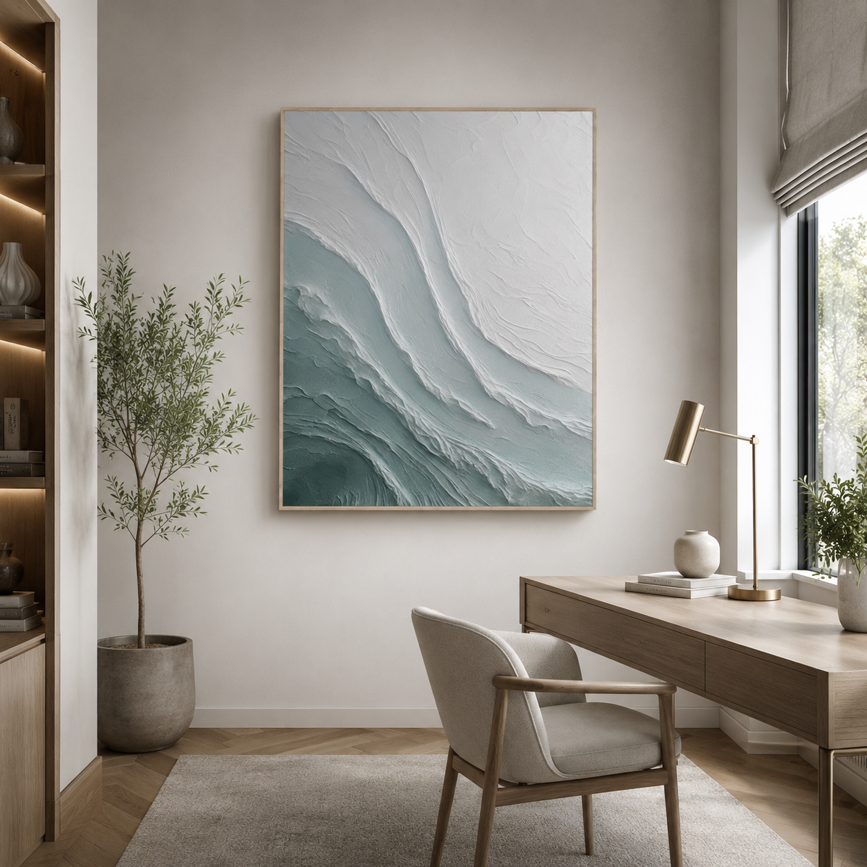 Modern Abstract Portrait Wall Art – Textured Female Oil Painting – Artreeoil