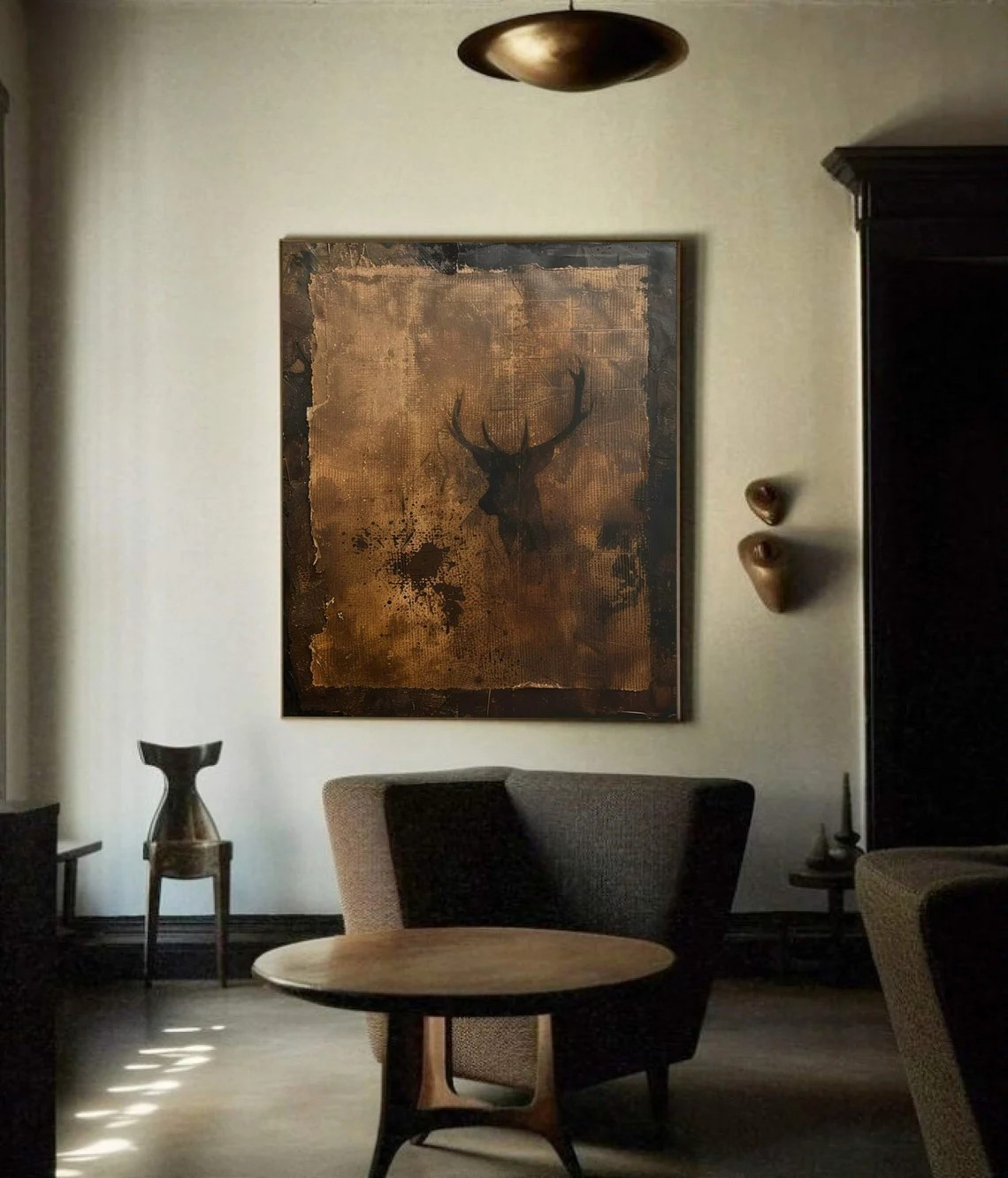 Wabi Sabi Wall Art - Handmade Textured Painting with Earthy Hues  #TC 014