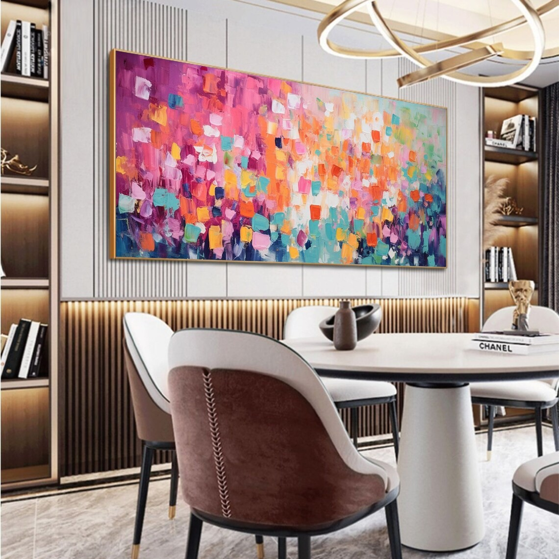 Colorful Abstract Block Oil Painting - Vibrant Modern Art #JJ 030