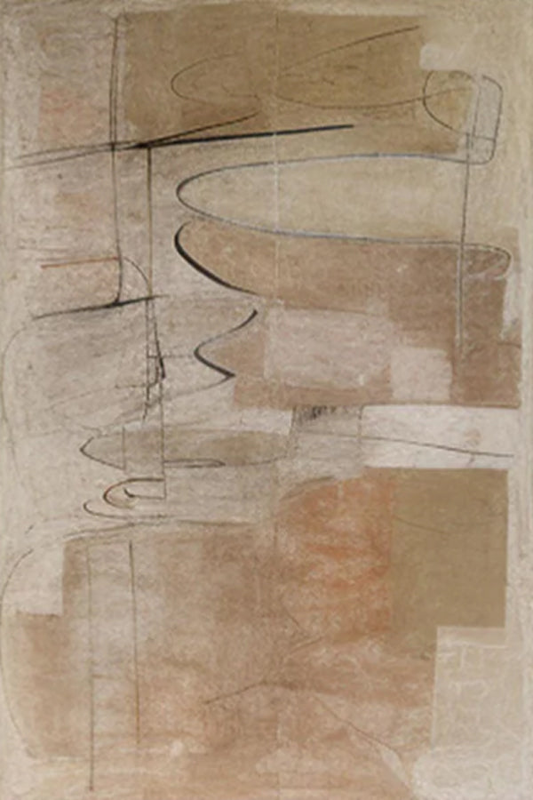 Modern Abstract Drawing - Black Line Texture Shapes #TB 025