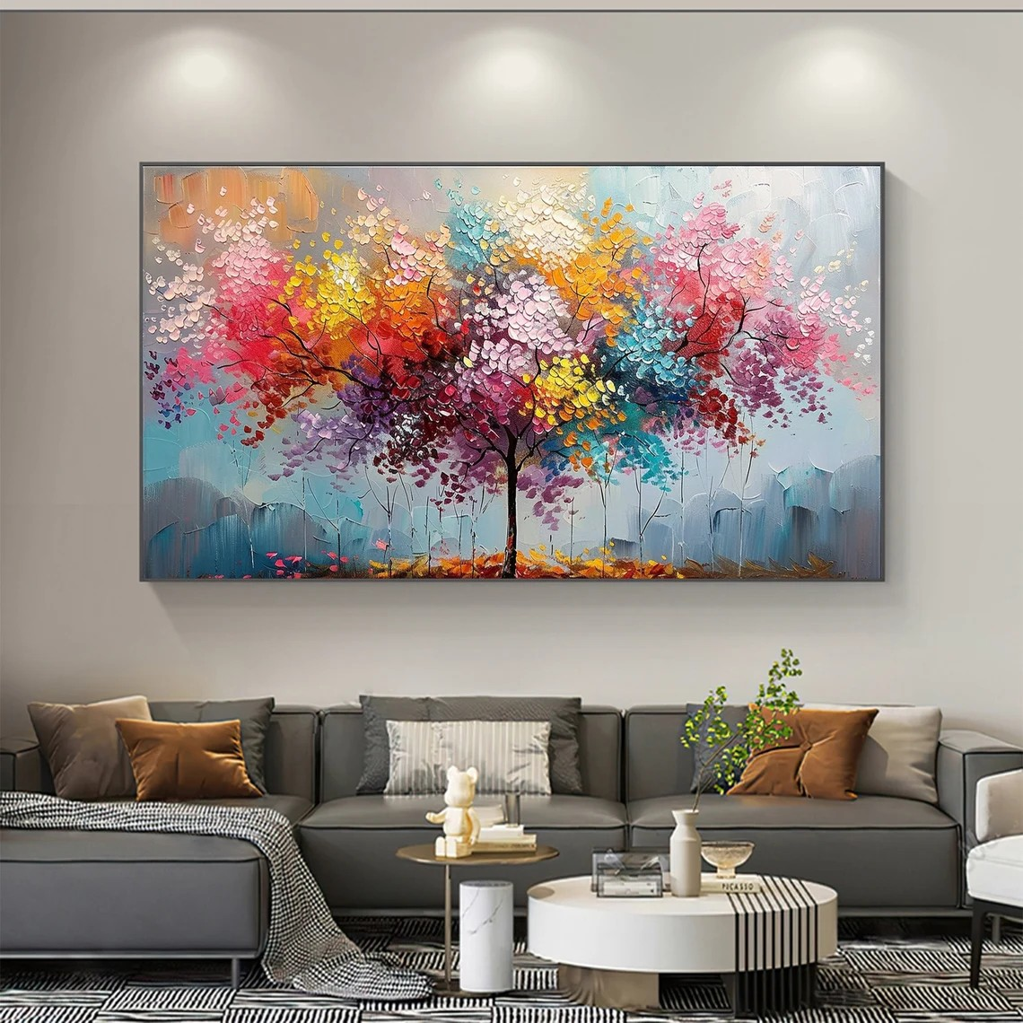 Joyful Blossom Tree Abstract - Vibrant Colorful Art #JJ 040